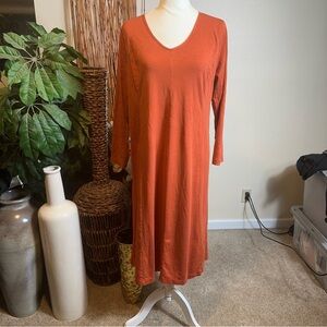J. Jill Terracotta Long Sleeve Dress